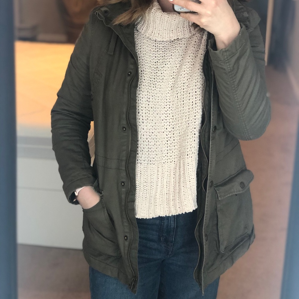 Parka with a hood